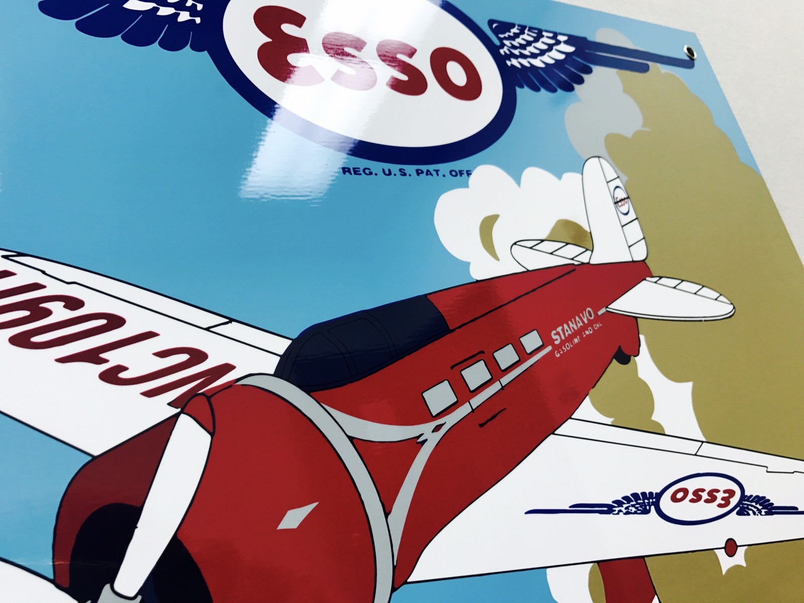 Esso Exxon Aviation Oil Gasoline Racing Gas vintage Style sign 18×12