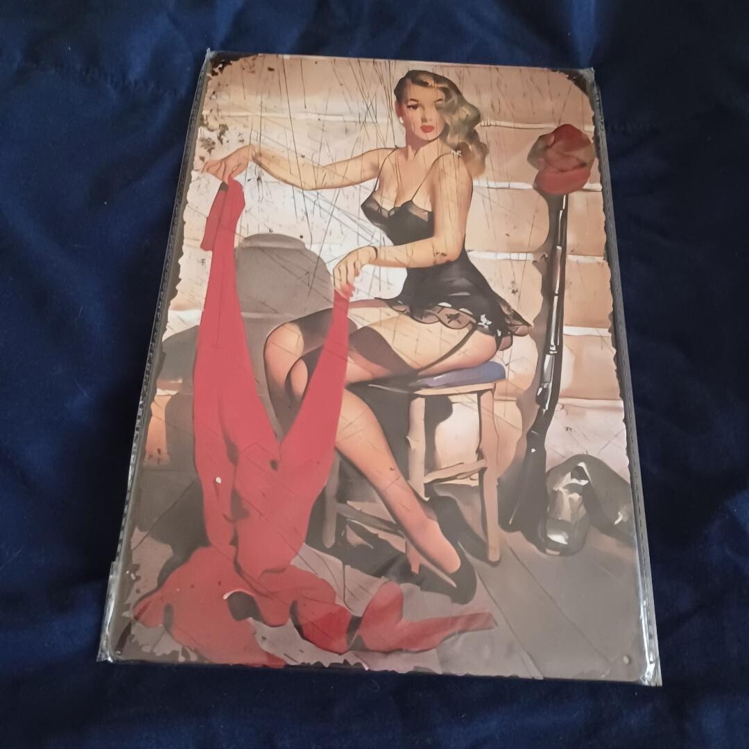8″X12″ Metal Sign Man Cave Garage Bar Gas Station Pinup Red Dress