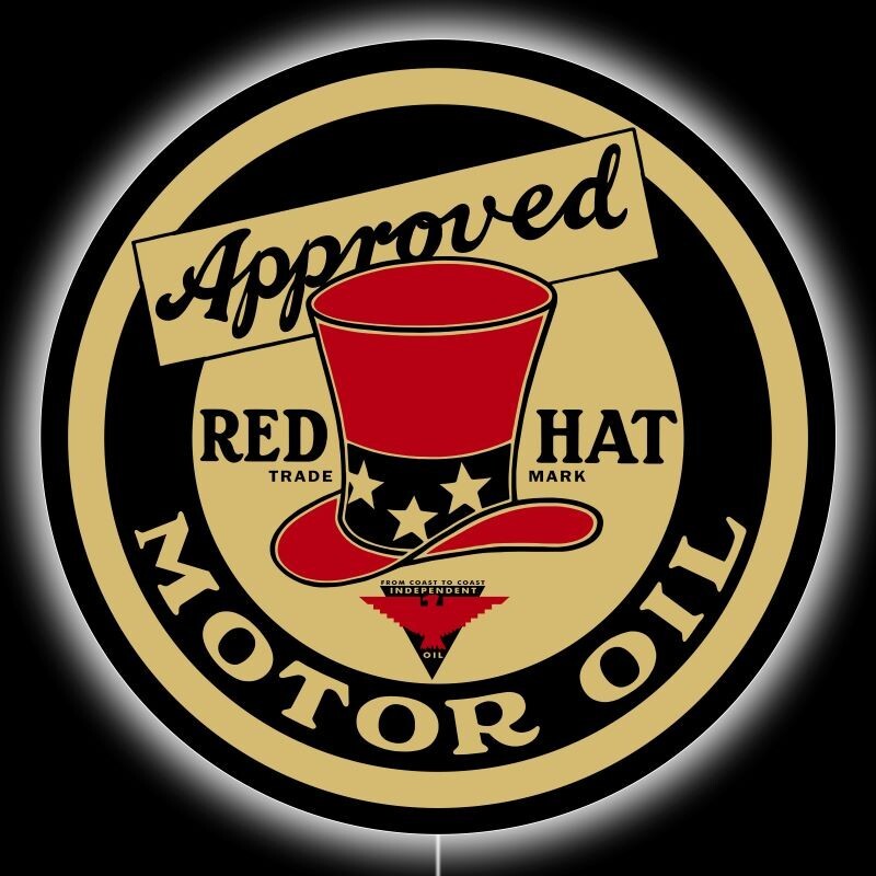 Red Had Approved Motor Oil 36″ Diameter Round LED Hanging Lighted Sign