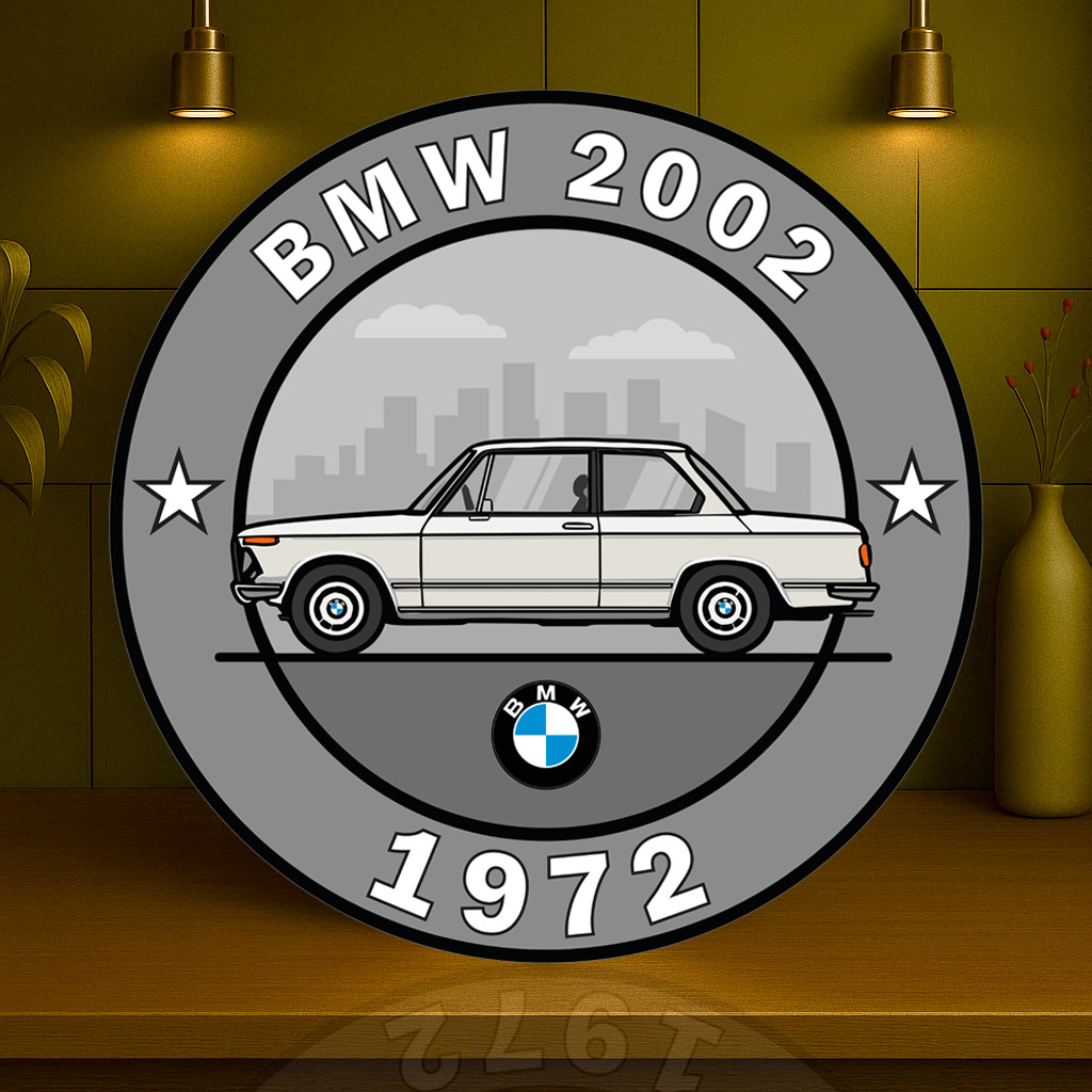 1972 BMW 2002 The Birth of the Ultimate Driving Machine Metal Sign 19.7″ (50cm)