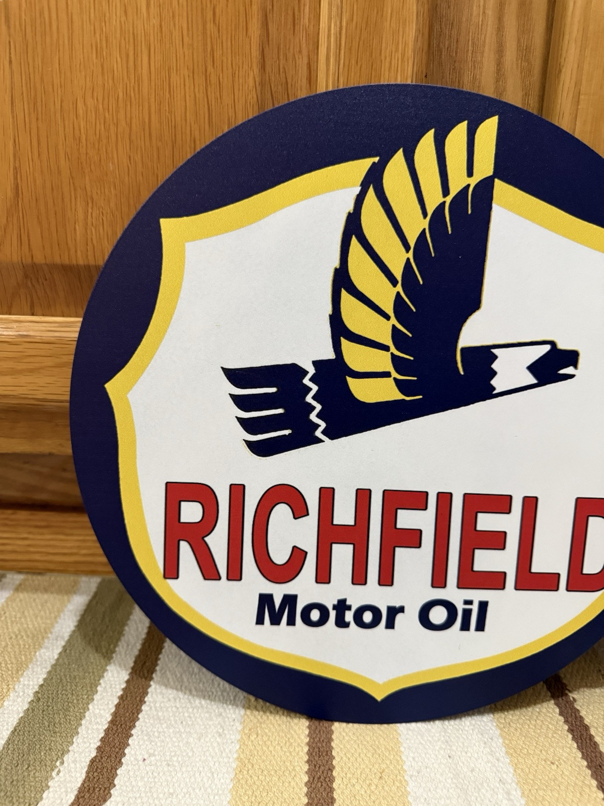 Richfield Motor Oil Flange Sign Sold Here Doubled Sided Vintage Style Wall Decor