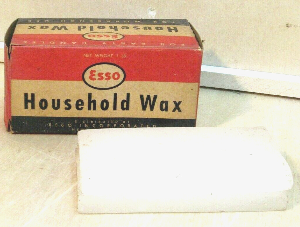 Vintage Esso Refined Wax for HOUSEHOLD Collectible Cardboard Advertising -A15