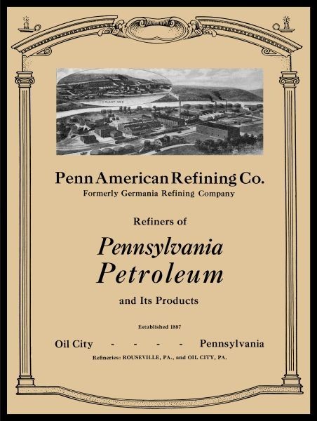 1917 Penn American Refining Co. Oil City Pennsylvania NEW METAL SIGN: 9×12″