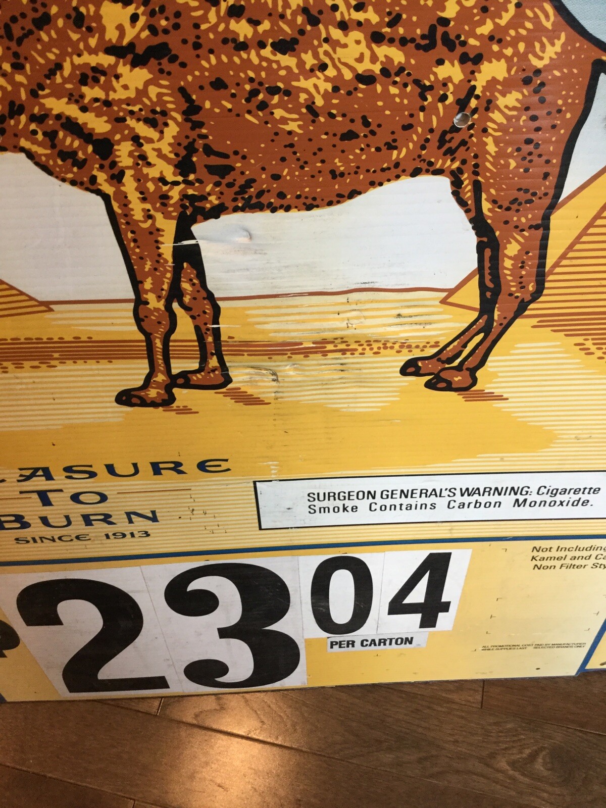 VINTAGE Camel Cigarette Gas Station Cardboard Advertising Sign