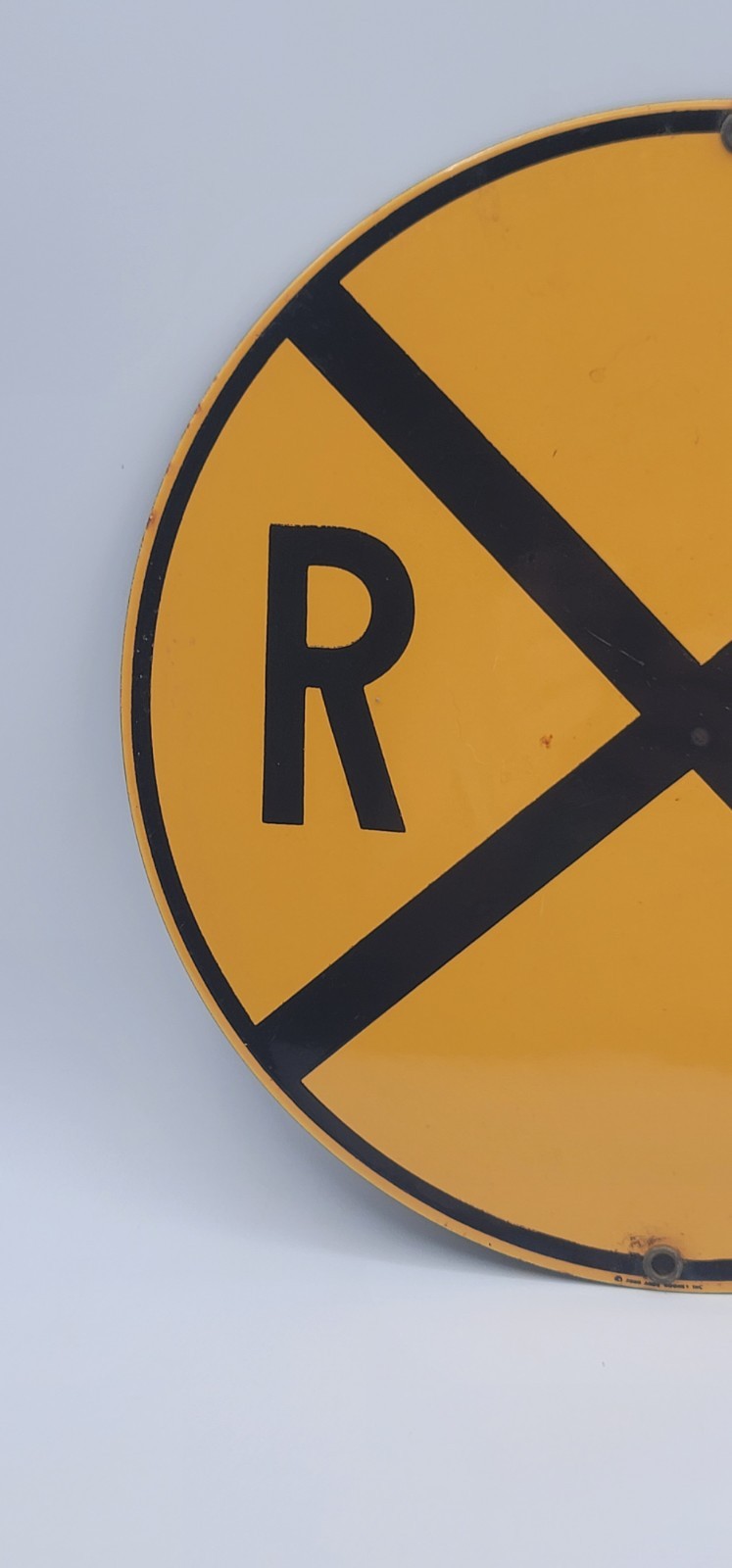 Vintage Railroad Crossing RR Porcelain Enameled Metal Sign