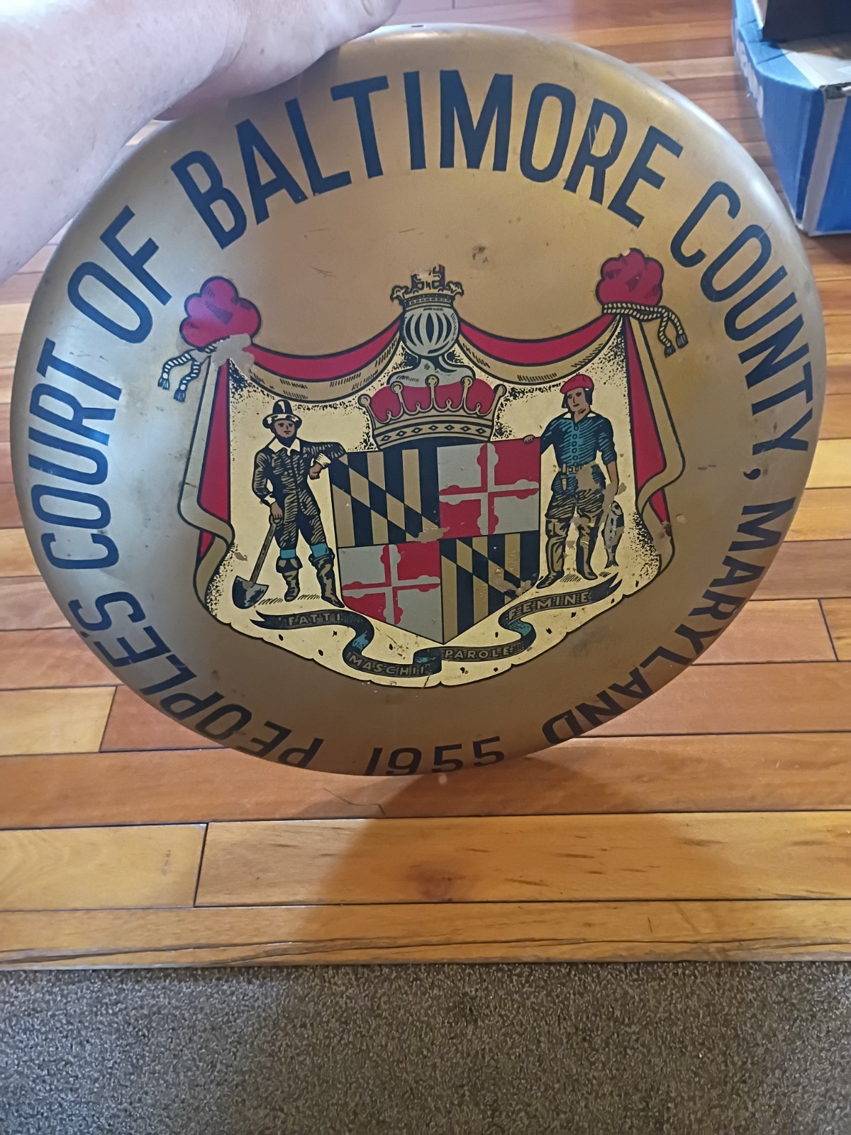 Baltimore City MD Button 1955 Sign Vintage Original Rare Scarce Advertising Read