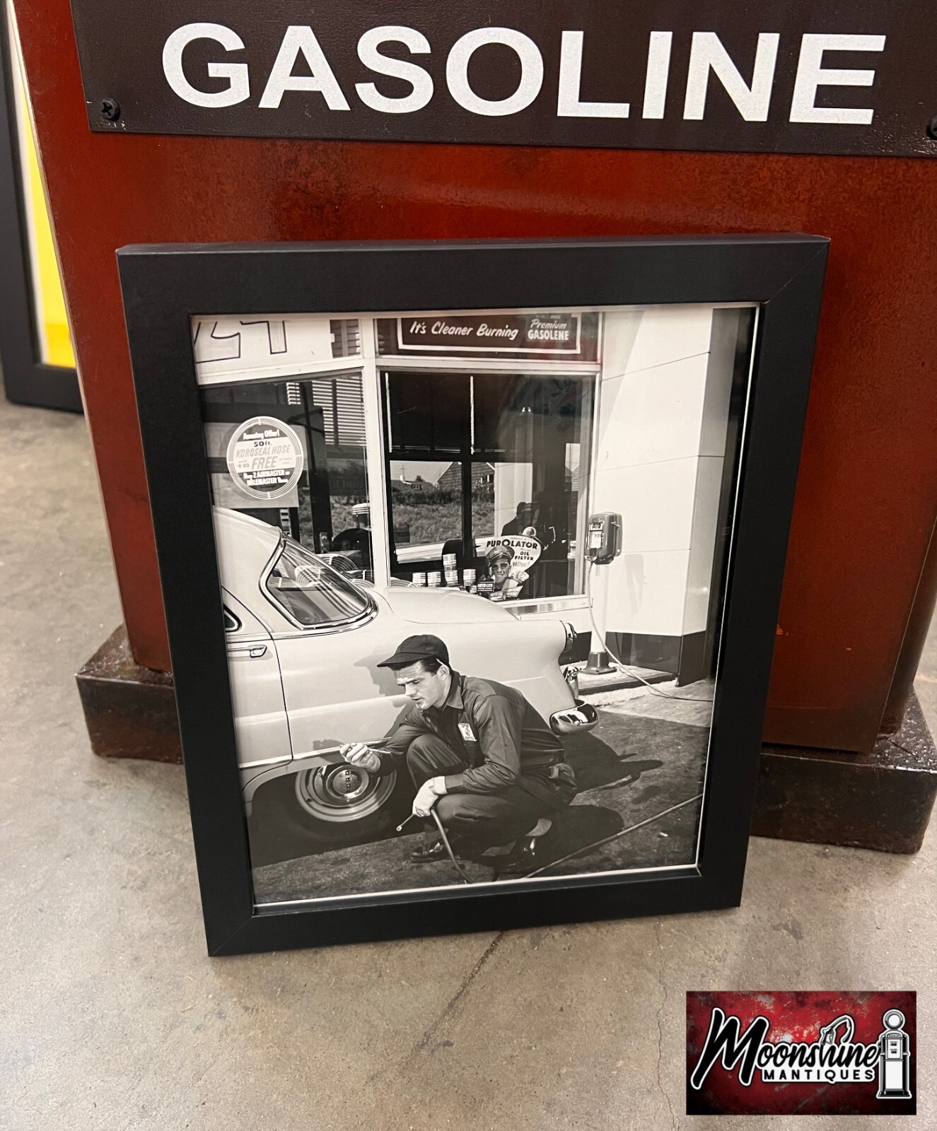 Vtg. Original 1950’s CITIES SERVICE STATION Framed Photo