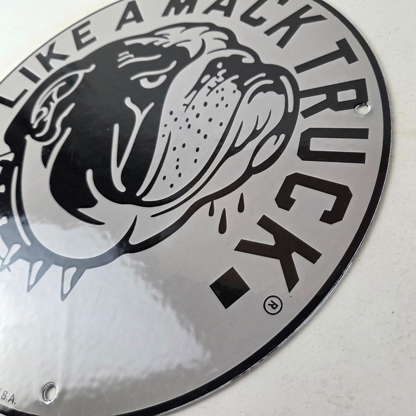 Vintage Mack Trucks Sign – Diesel Bulldog Auto Gas Pump Porcelain Sign