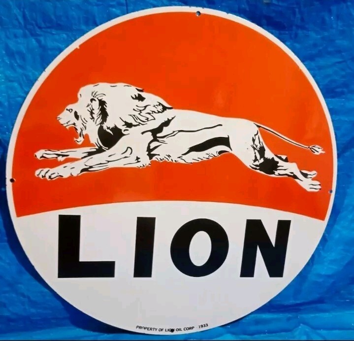 Lion Porcelain Enamel Sign 30 Inches