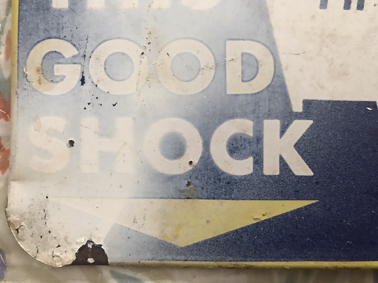 AUTHENTIC, RARE, ORIGINAL MONROE SHOCKS METAL ADVERTISING SIGN SCARCE L👀K 👈🏻