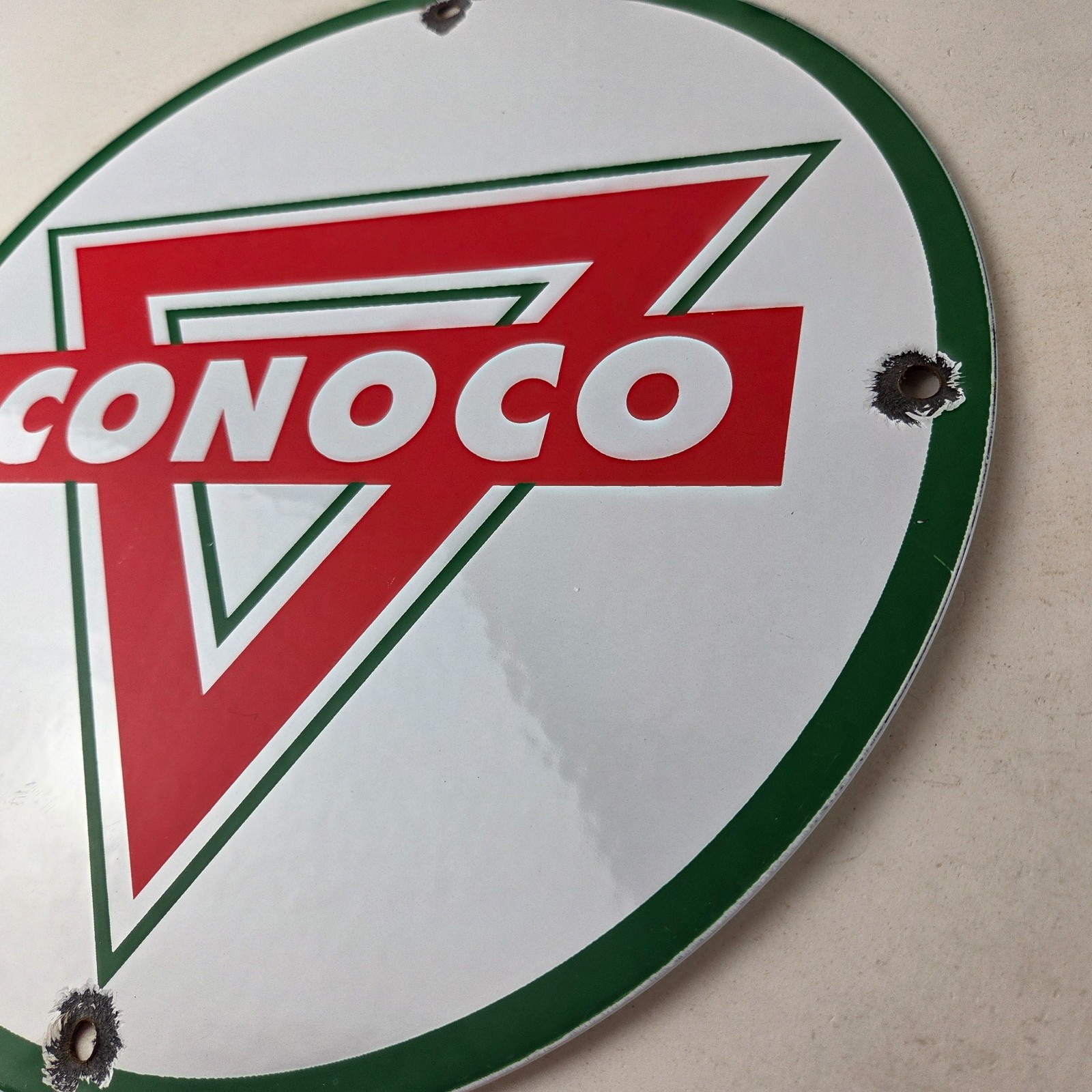 Vintage Conoco Gasoline Sign – Porcelain Gas Pump Oil Drum Sign