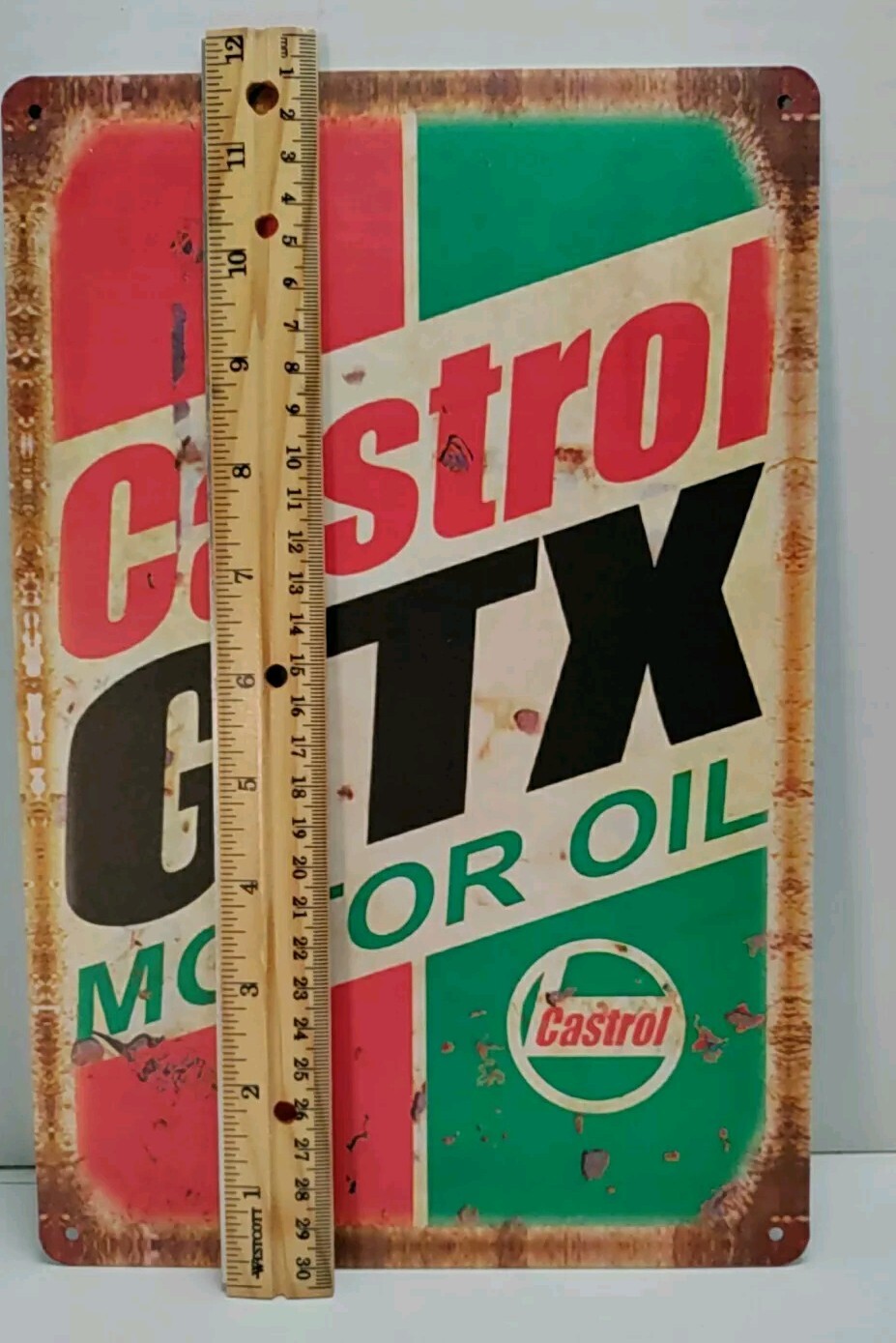 Tin Sign-Castrol GTX Motor Oil- Reproduction- Retro- Vintage Style