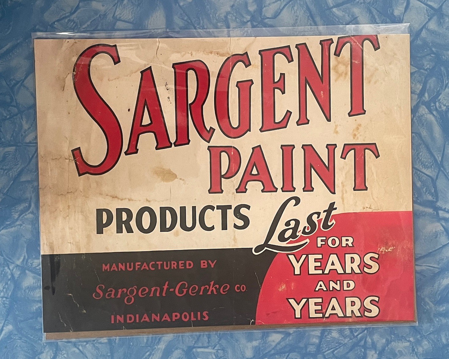 Sargent Paint Poster REPRINT 8.5×11 Vintage Ad Sign (Not Porcelain) Indianapolis
