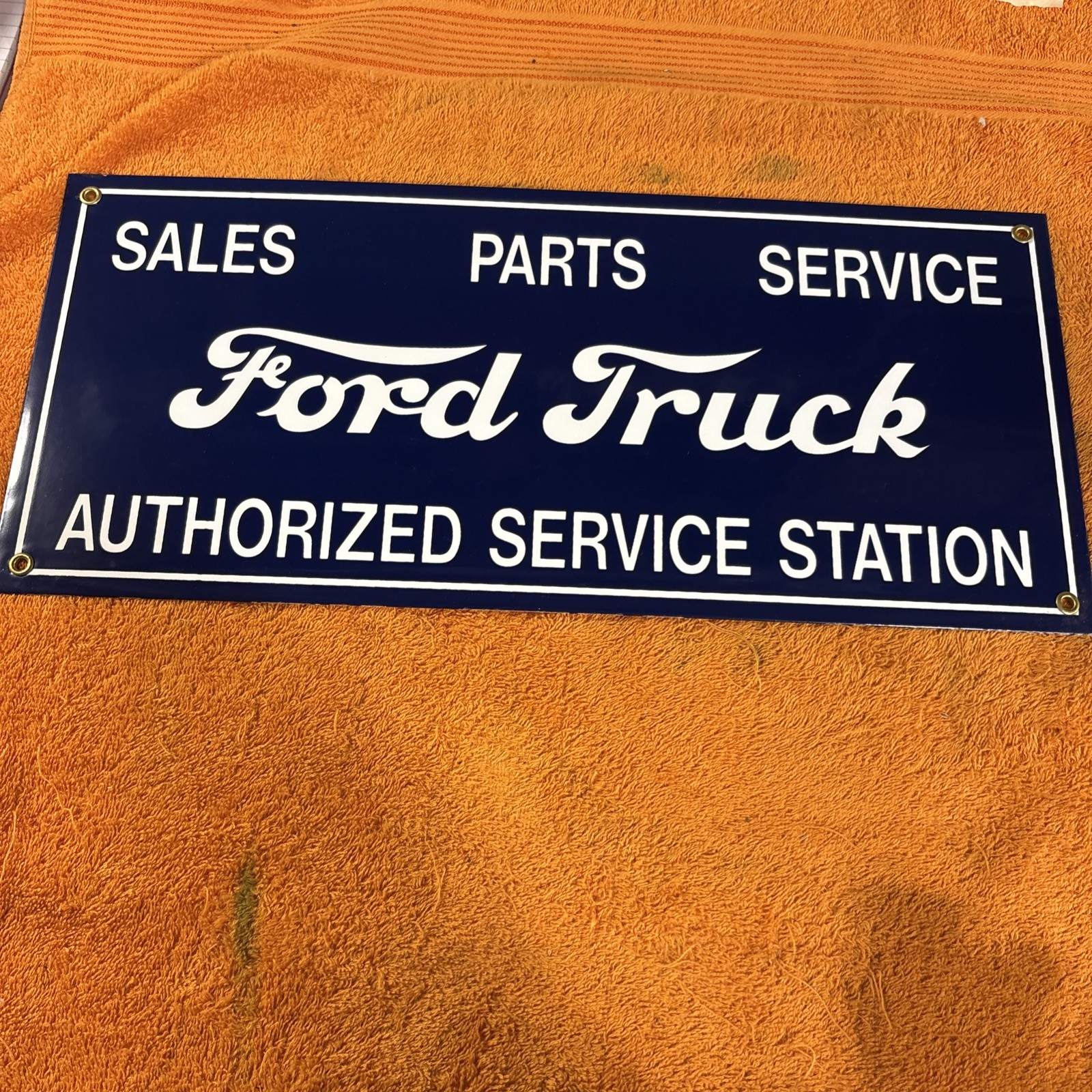 Box12-#13-NOS Vintage Porcelain 18”x8” FORD Truck Authorized Service Station