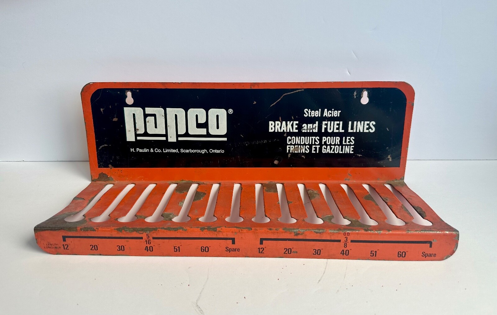 Papco Steel Acier Brake and Fuel Lines Sign – Hanging Wall Display