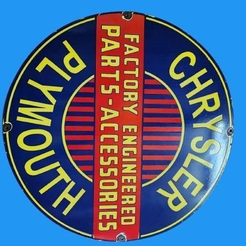 PORCELIAN CHRYSLER PLYMOUTH ENAMEL SIGN SIZE 30X30 INCHES DOUBLE SIDED