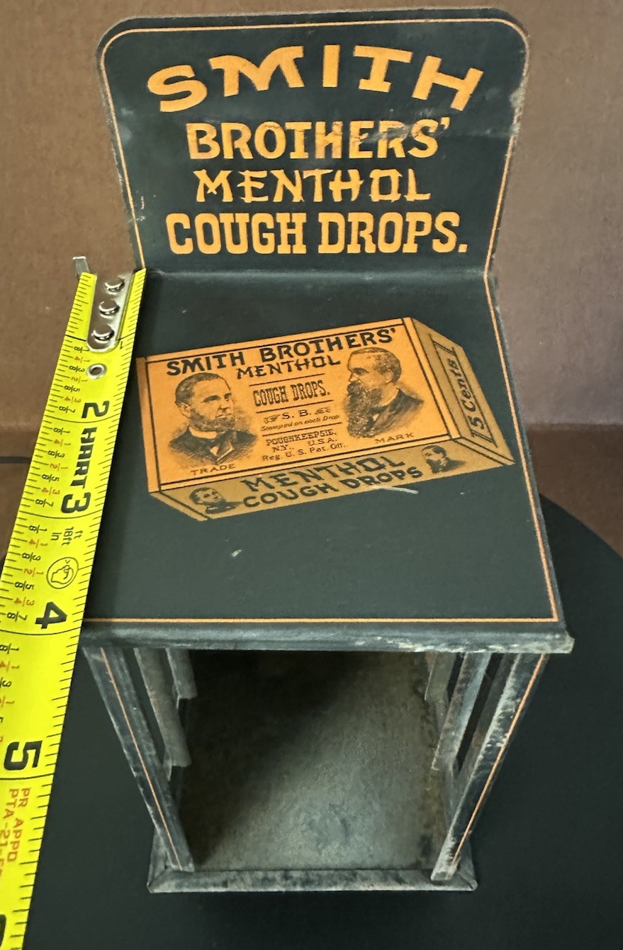 Metal Smith Bros Menthol Cough Drop Dispenser C.1920’s Counter Top General Store