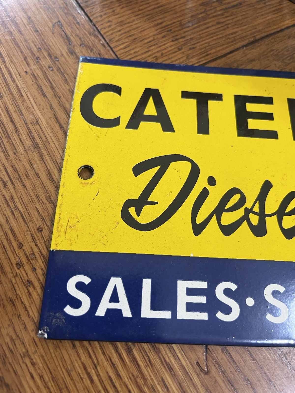 CATERPILLAR DIESEL TRACTORS SALES SERVICE PARTS PORCELAIN SIGN