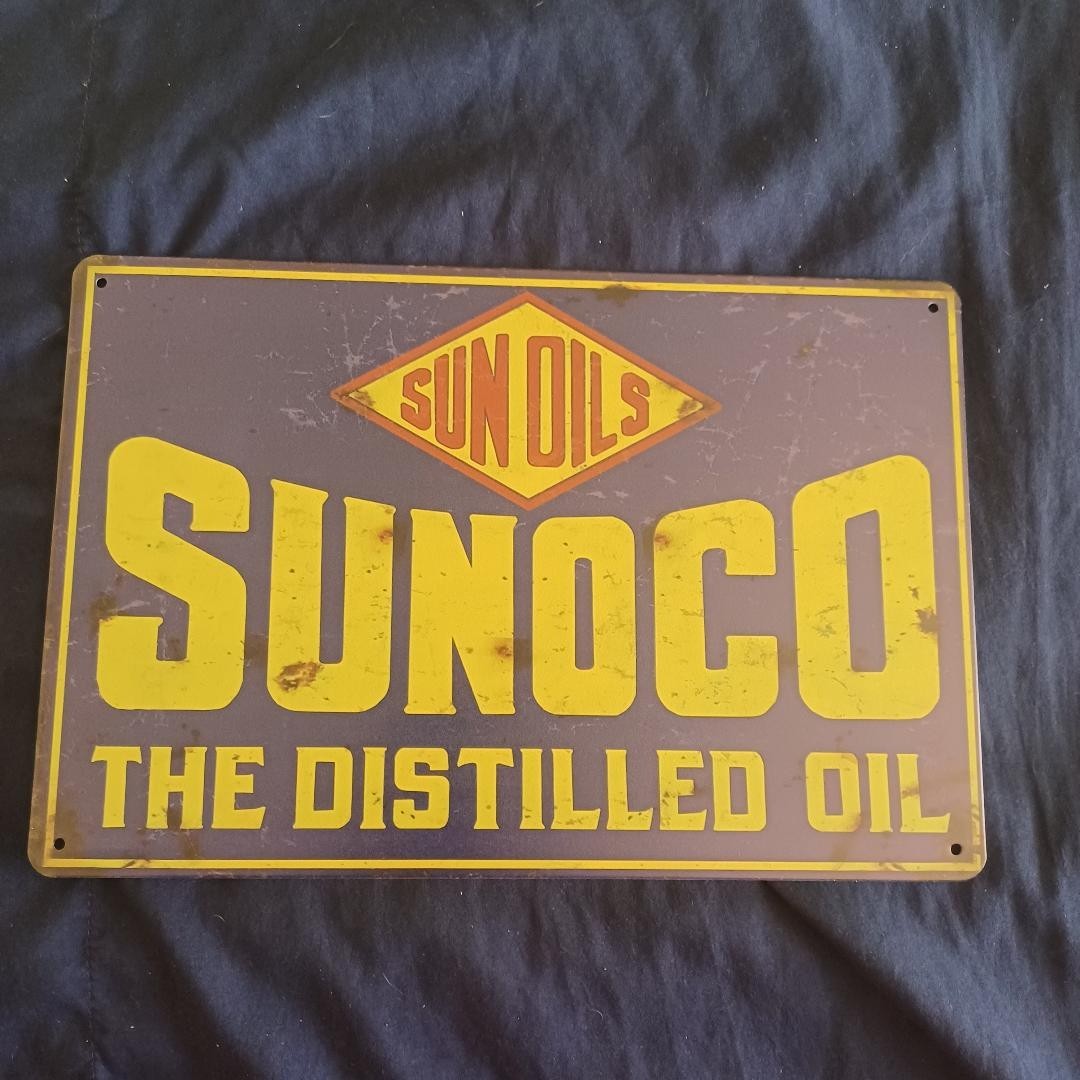 Sun Oils 8″X 12″ Metal Sign Man Cave Wall Art Oil Garage Bar Gas Station Auto