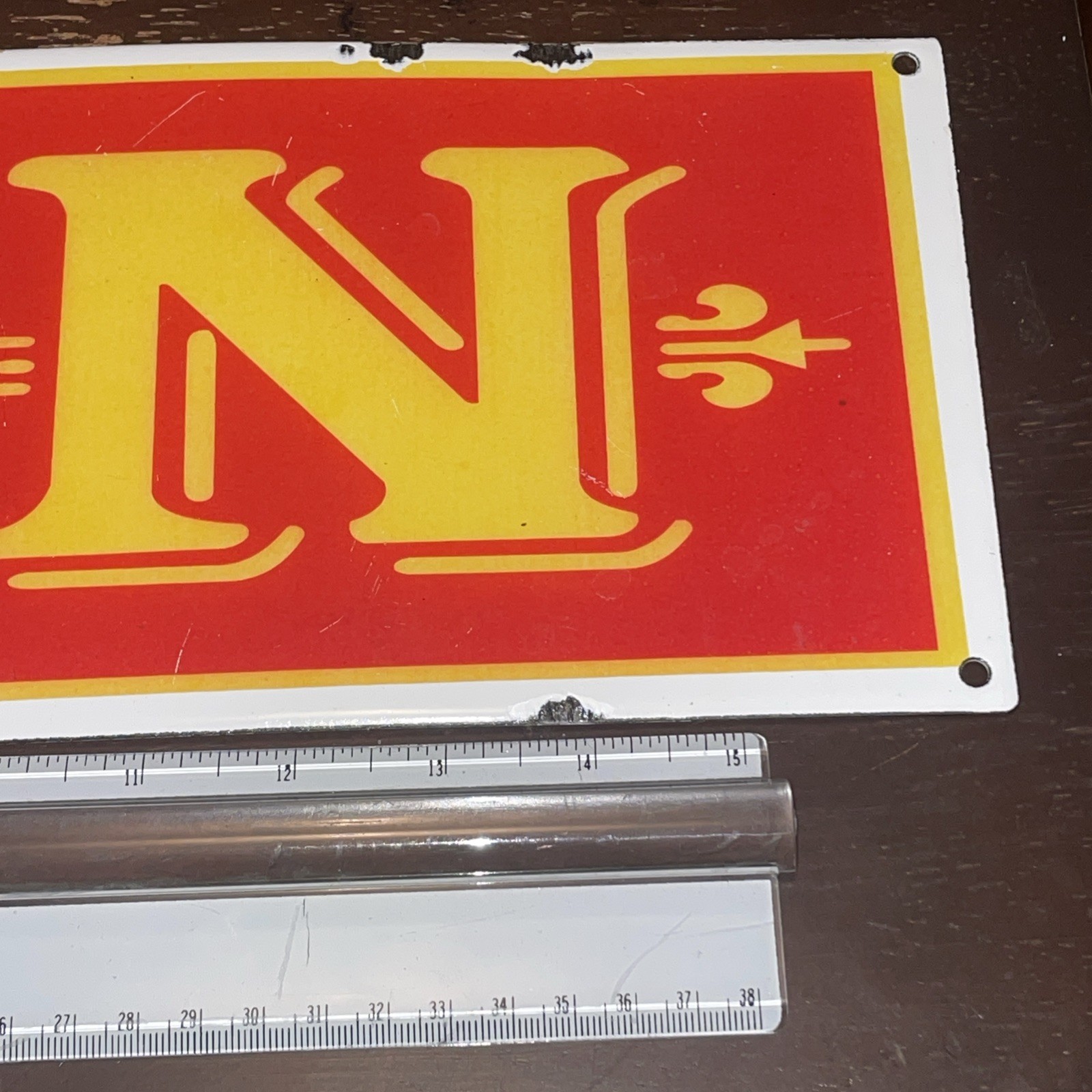 VINTAGE LOUISVILLE & NASHVILLE PORCELAIN SIGN TRAIN STATION RAILROAD 16 7/8×5.5”