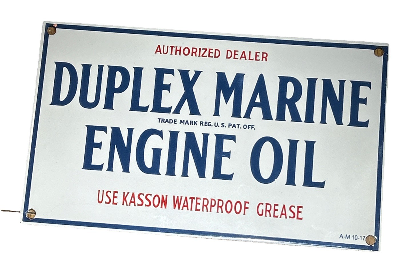 Duplex Marine Engine Oil Sign 10.5×6 inches