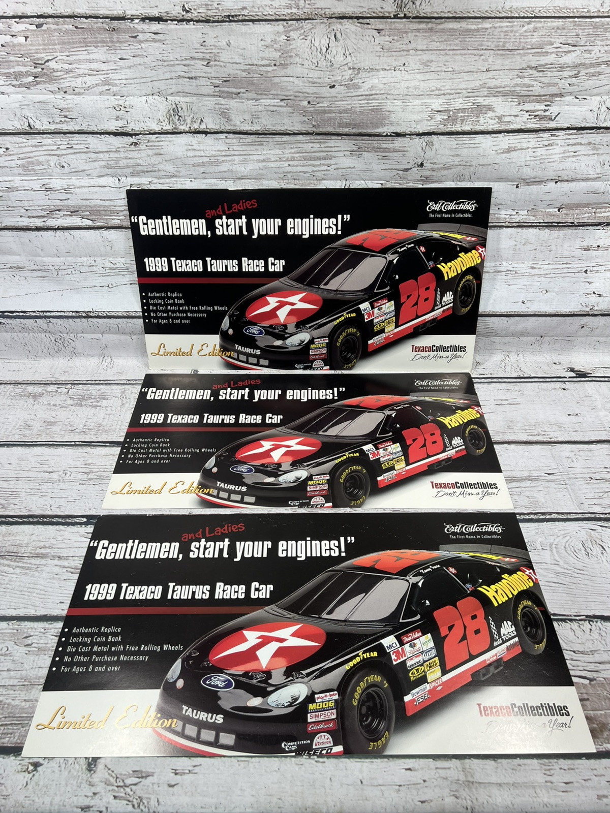 VTG Texaco Taurus Race Car Start Your Engines 1999 Advertising Store Window Sign
