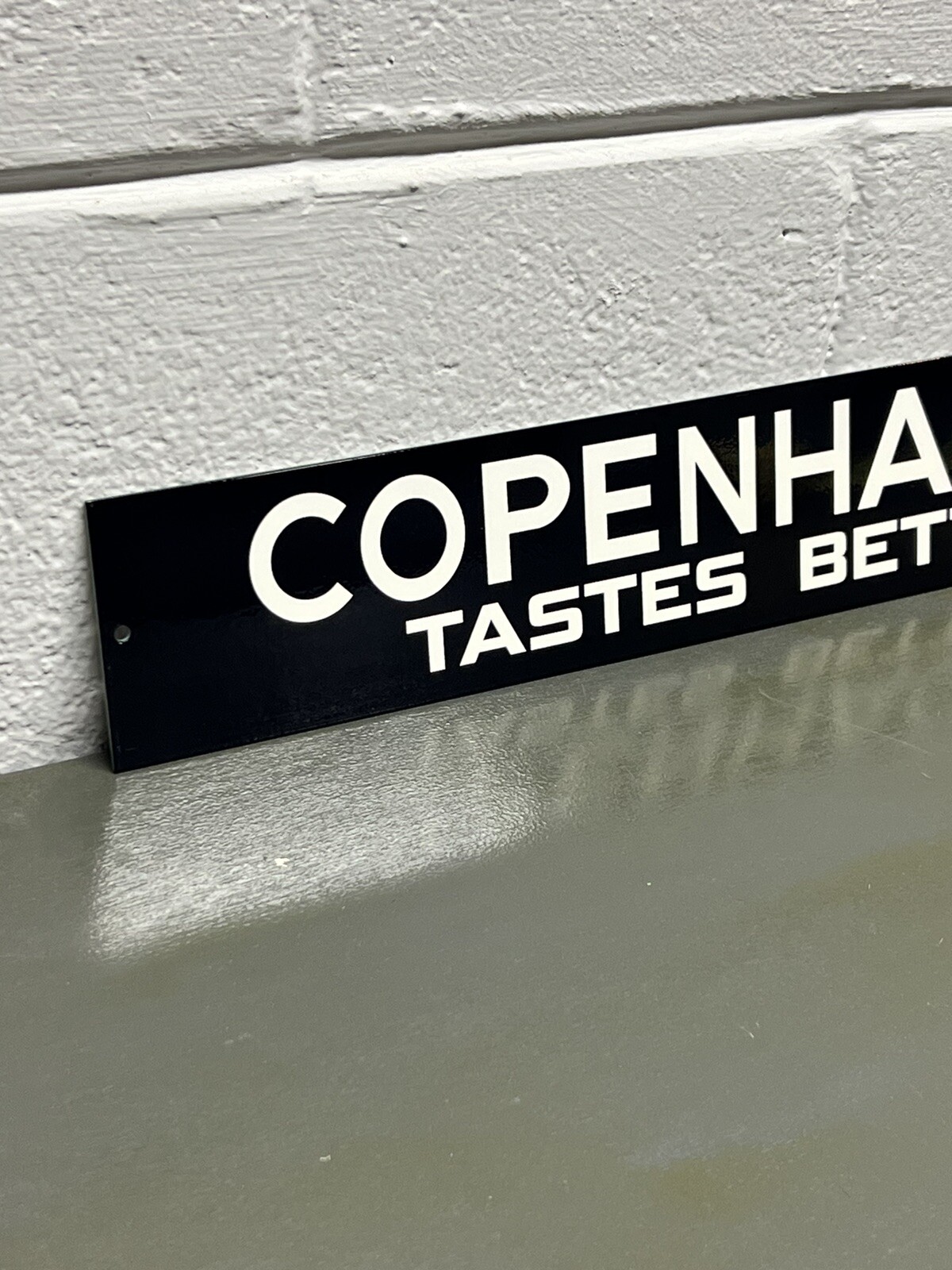 COPENHAGEN Tastes Better Porcelain Like Sign Tobacco Smoke Cigar Pipe Gas Oil