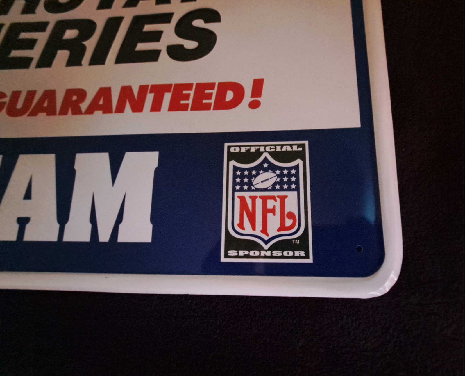 Vintage 48 inch x 18 inch Interstate Batteries NFL Mancave Sign