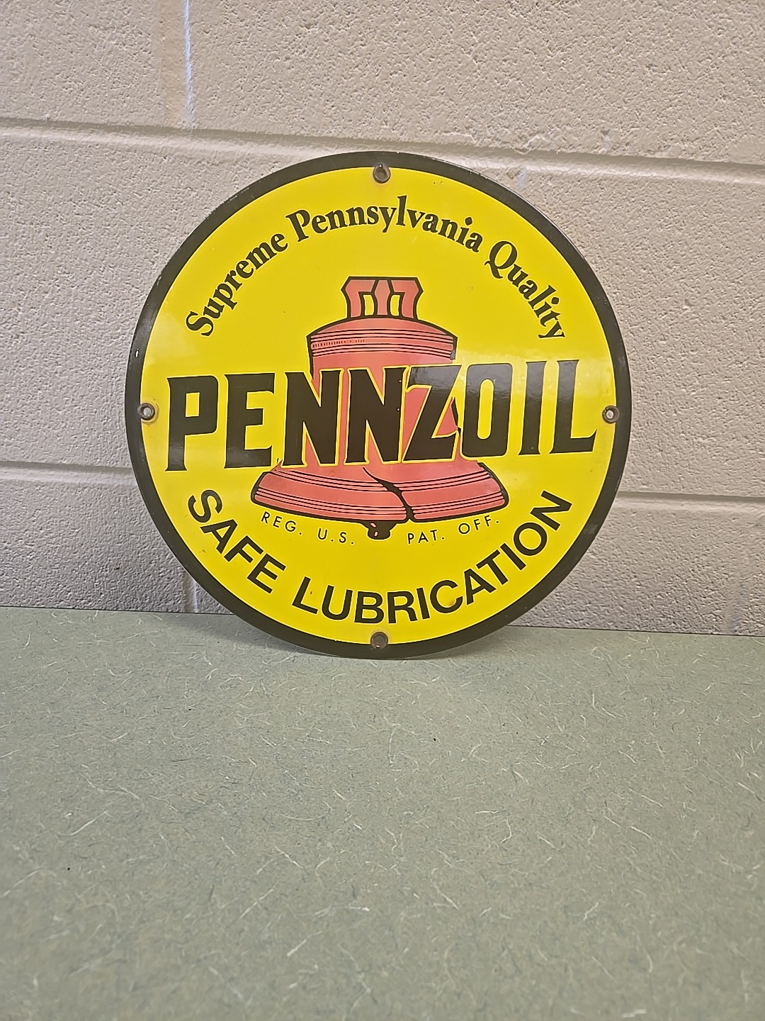 Vintage Pennzoil Sign – Lubrication Gas Service Station Pump Porcelain Sign