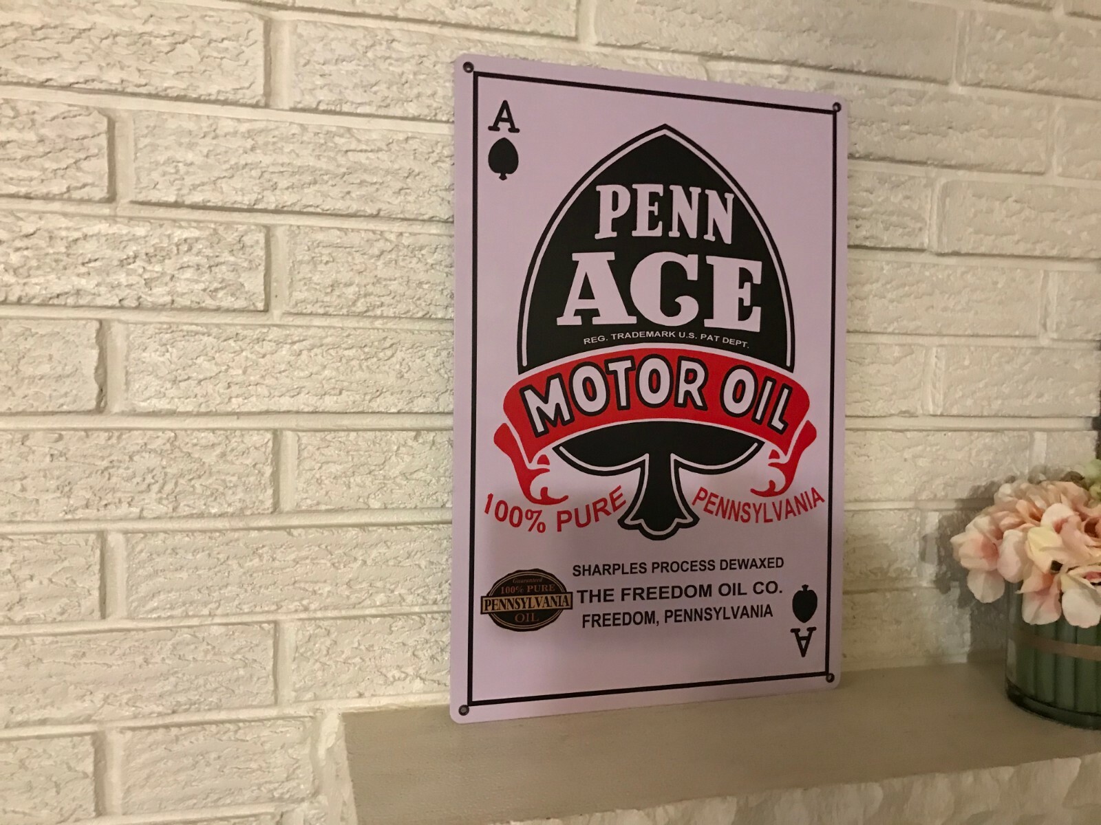 Penn Ace Motor Oil gas Station Reproduction Sign Painted .040 Aluminum