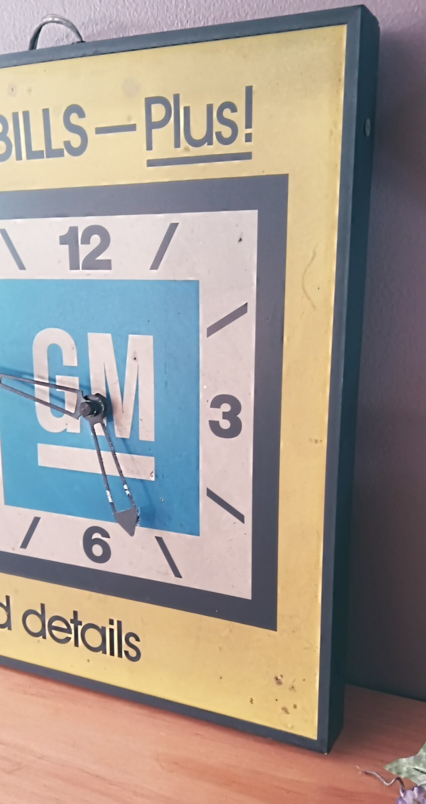Vintage 60s 70s Original GM Dealership Sign Clock Display Double Sided Chevrolet