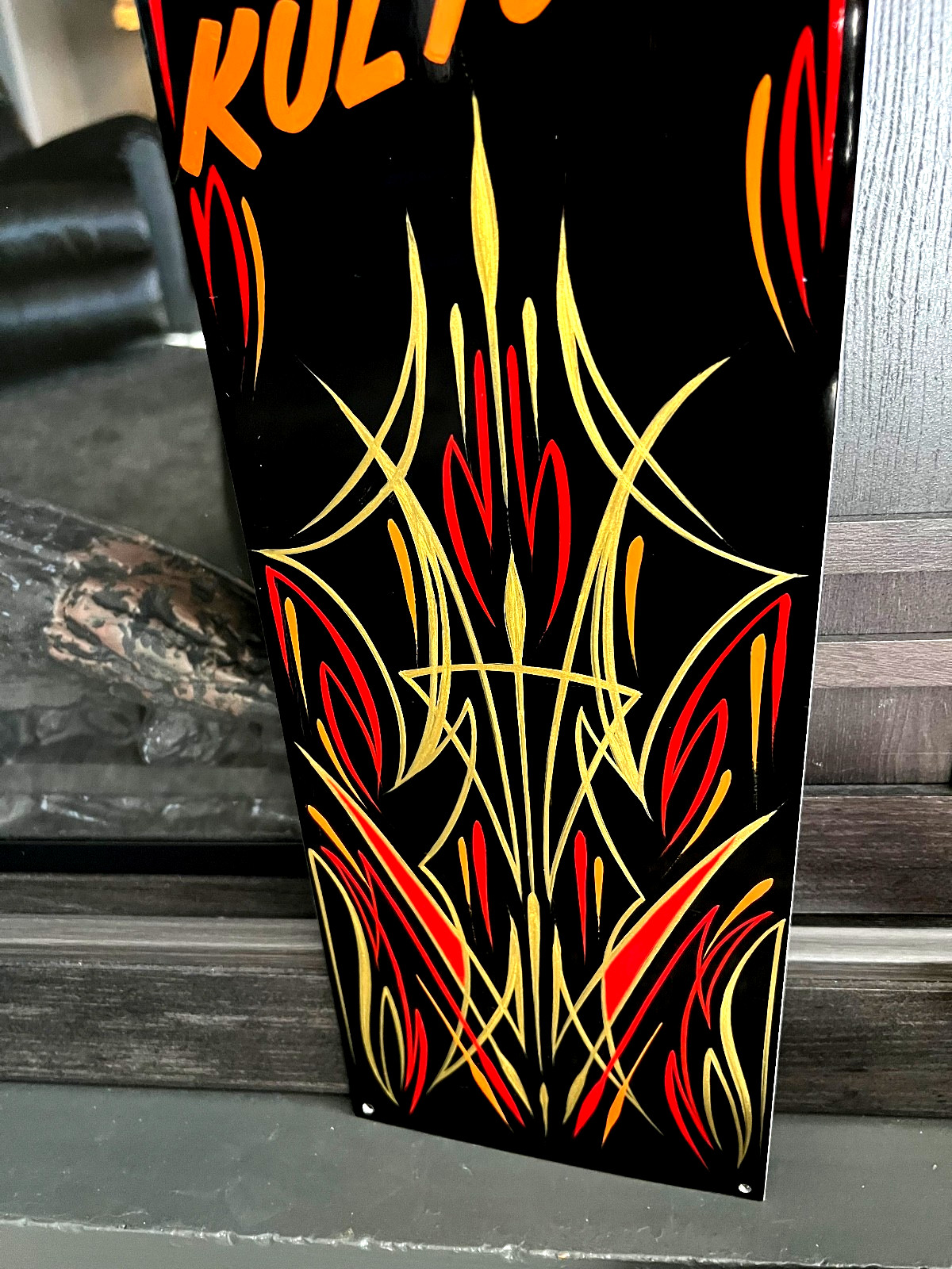 PINSTRIPED Panel Hot Rat Rod KUSTOM KULTURE Garage Sign Art Original shop Garage