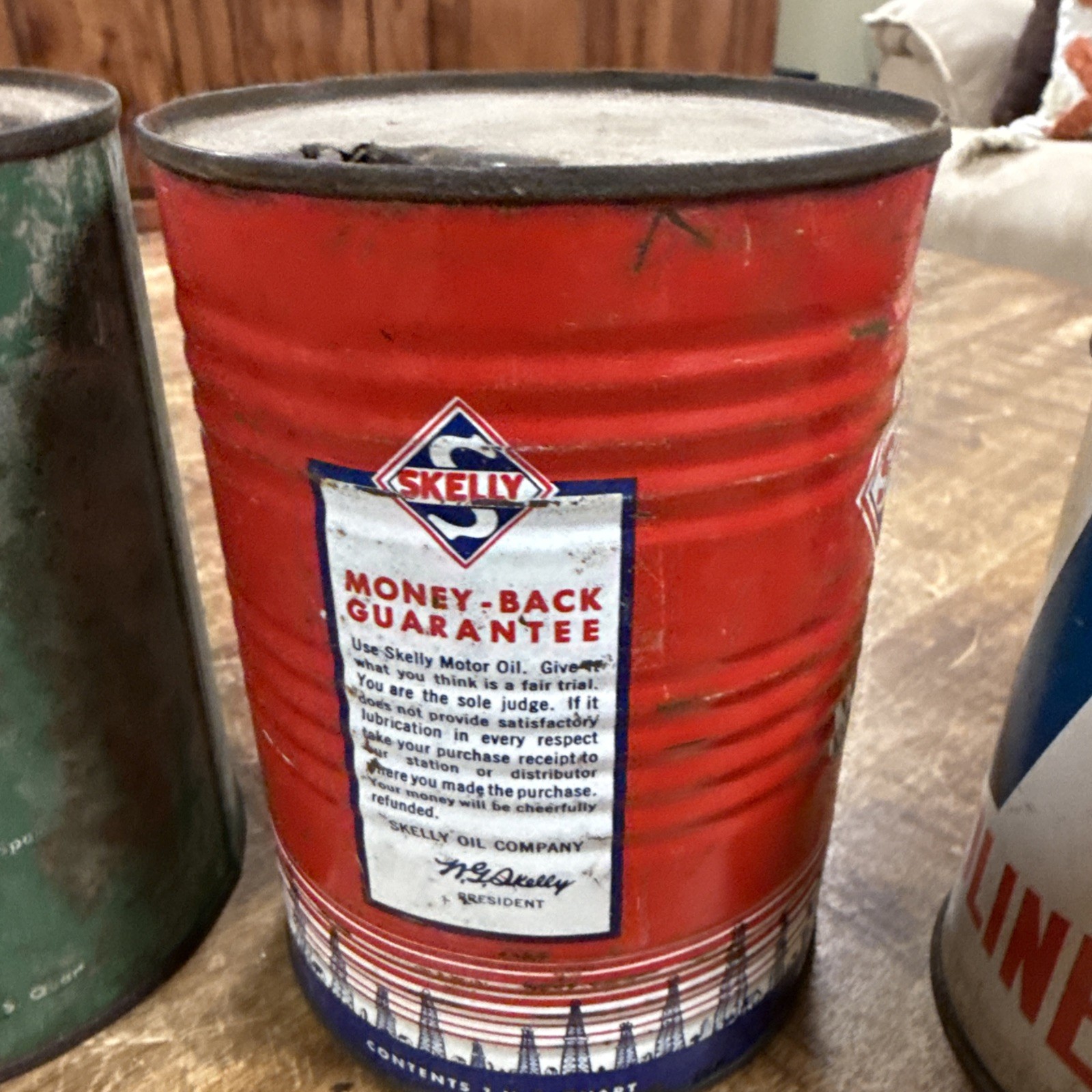 5 PIECE VINTAGE OIL COLLECTION -VALVOLINE – TEXACO-SKELLY- CONOCO- Empty