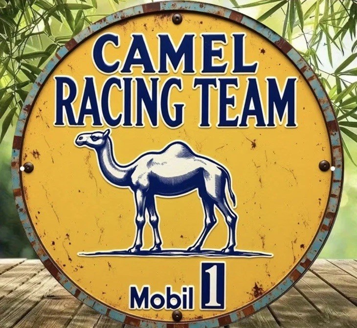 Mobil 1 Camel Racing Team Wooden Sign 6” Round Novelty 2D Flat Garage Man Cave