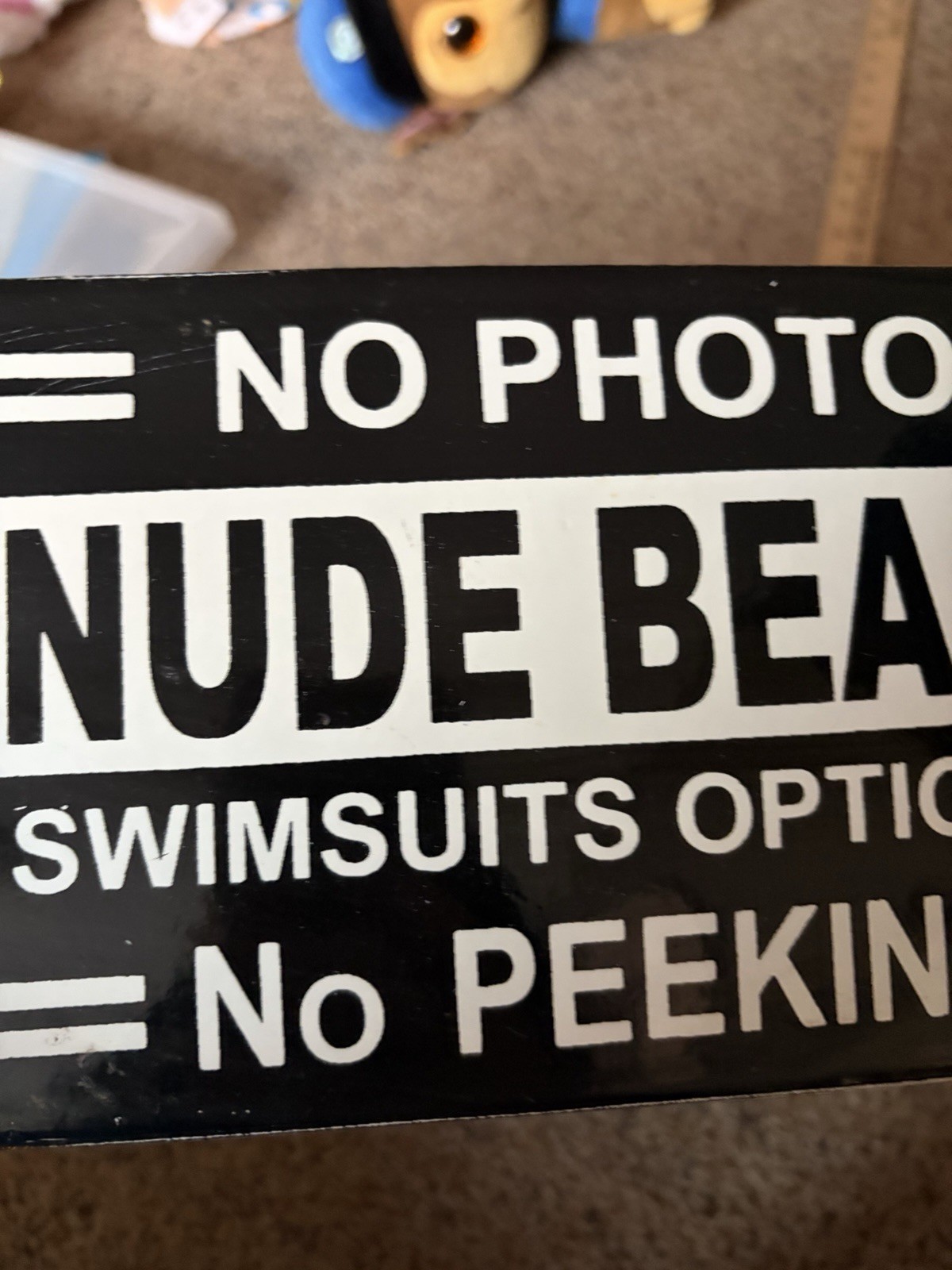 Porcelain Nude Beach No Photo Sign