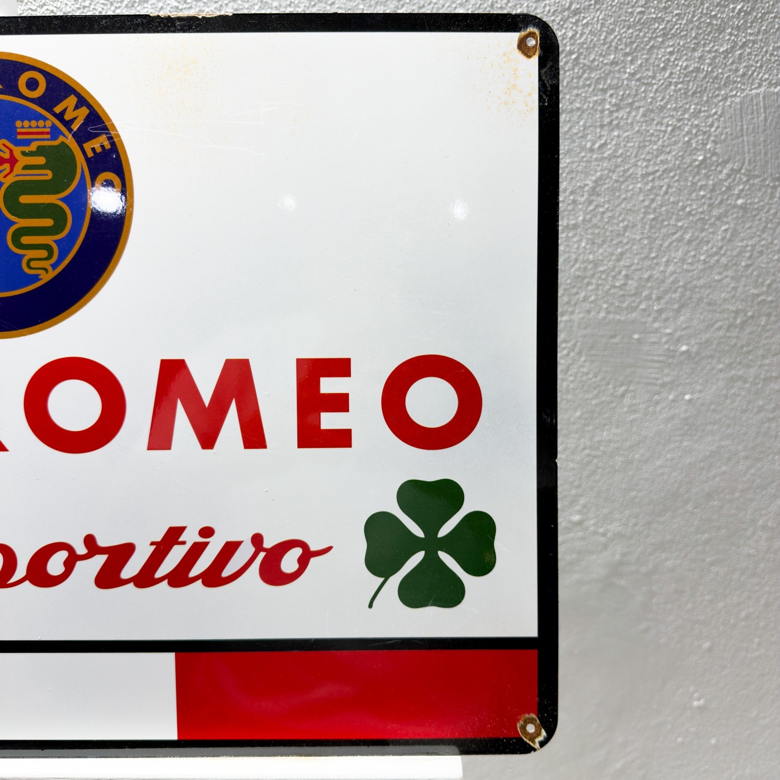 Rusty Alfa Romeo Cuore Sportivo Heavy Metal Sign – 60×40 cm (23.6” × 15.7”)