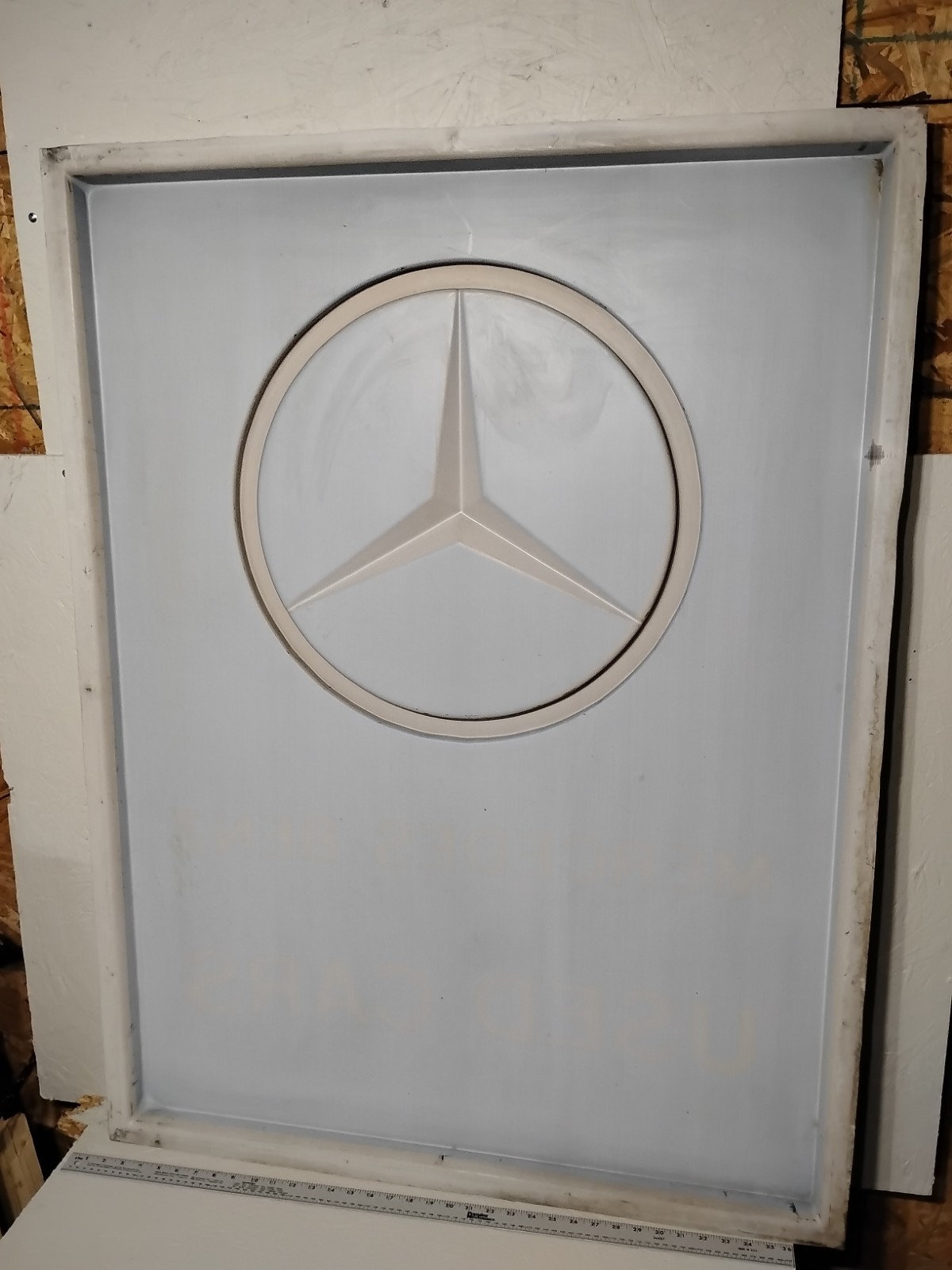 Mercedes Benz Dealership Sign Panel 3’x4′ -Vintage -Rare “Used Cars” Version -#1