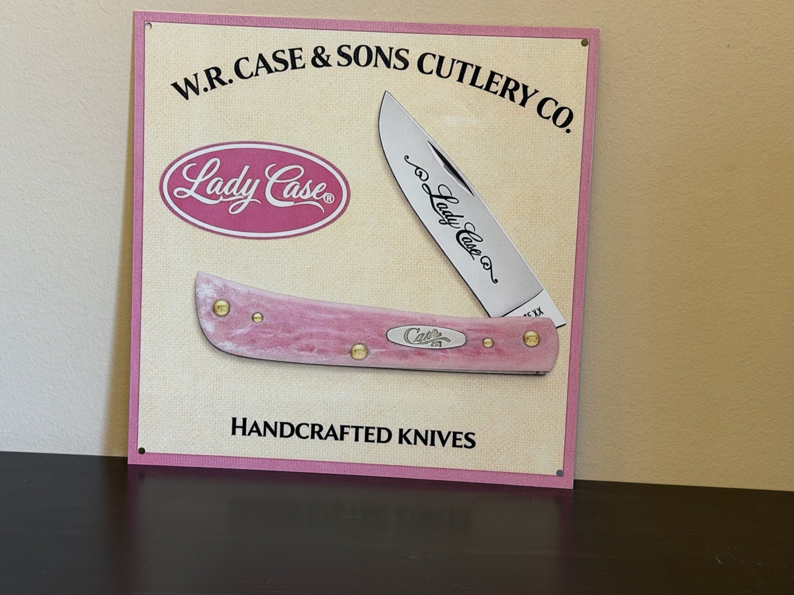 Case Knives Knife Pink Lady Advertising Vintage Style Metal Sign