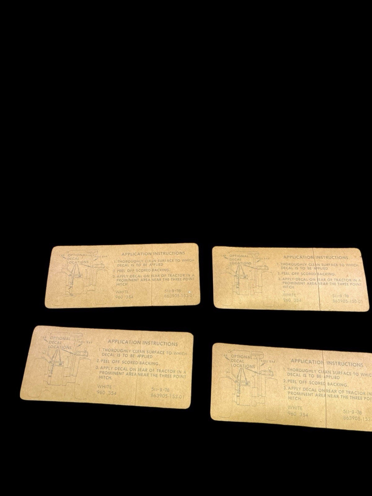 Vintage DANGER Equipment Safety Warning Decals Stickers Tractor Hitch Lot of 4