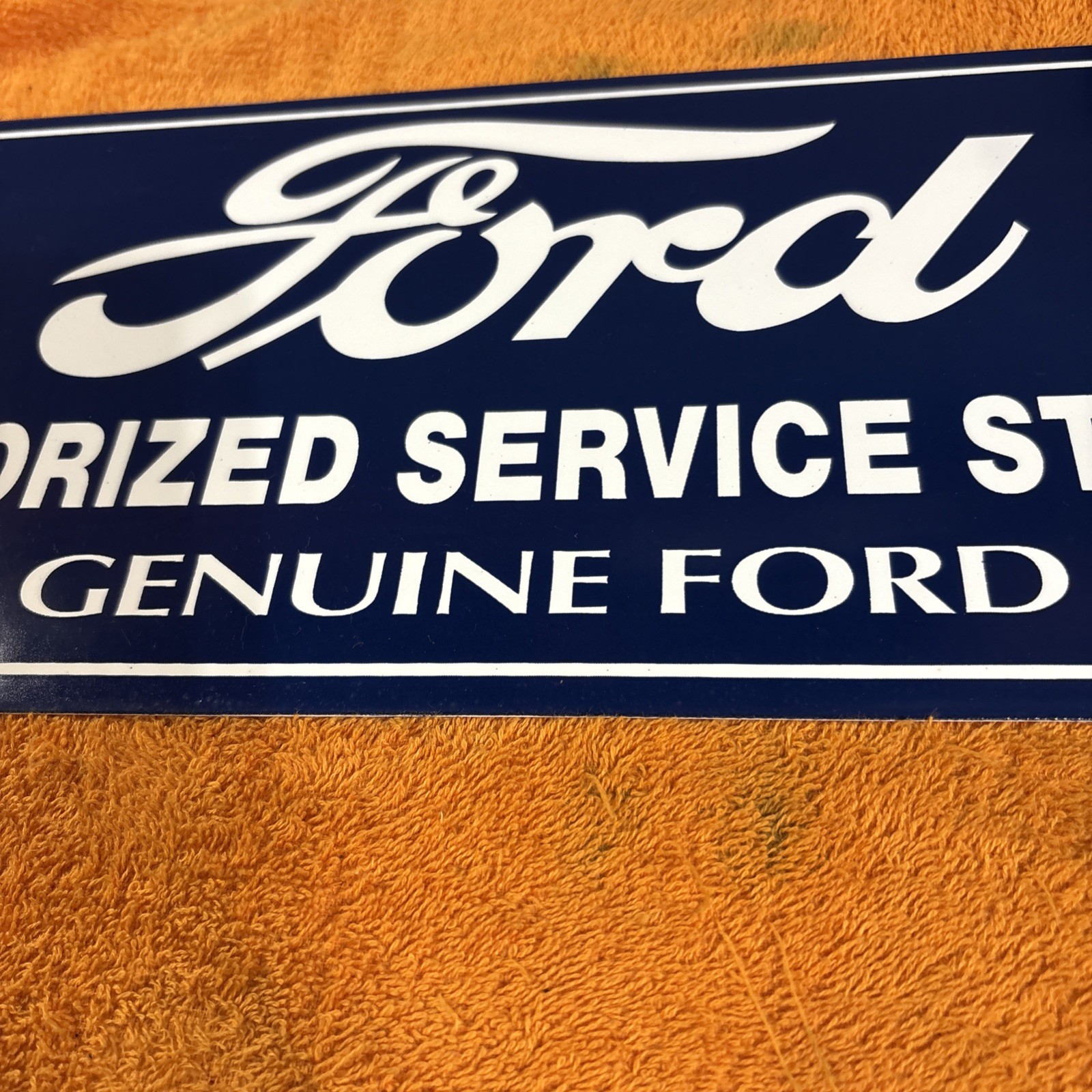Box12-#4-NOS Vintage Porcelain FORD MOTORS Authorized Service Station18”x8”