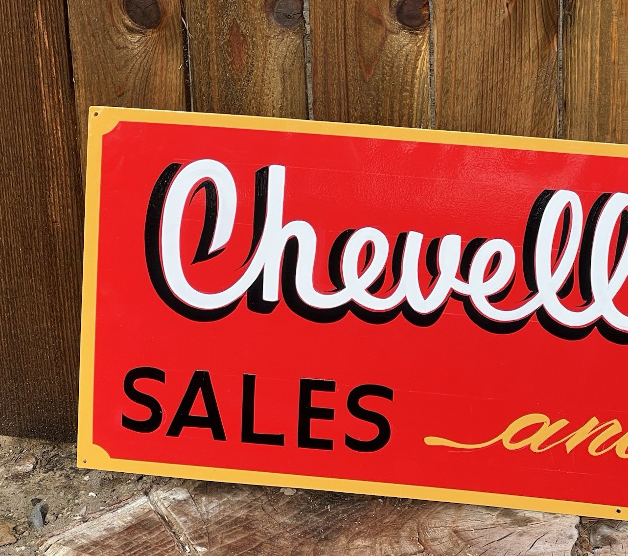 36″ CHEVELLE MALIBU SALES AND SERVICE SIGN Hand Painted CHEVROLET Shop Car ART
