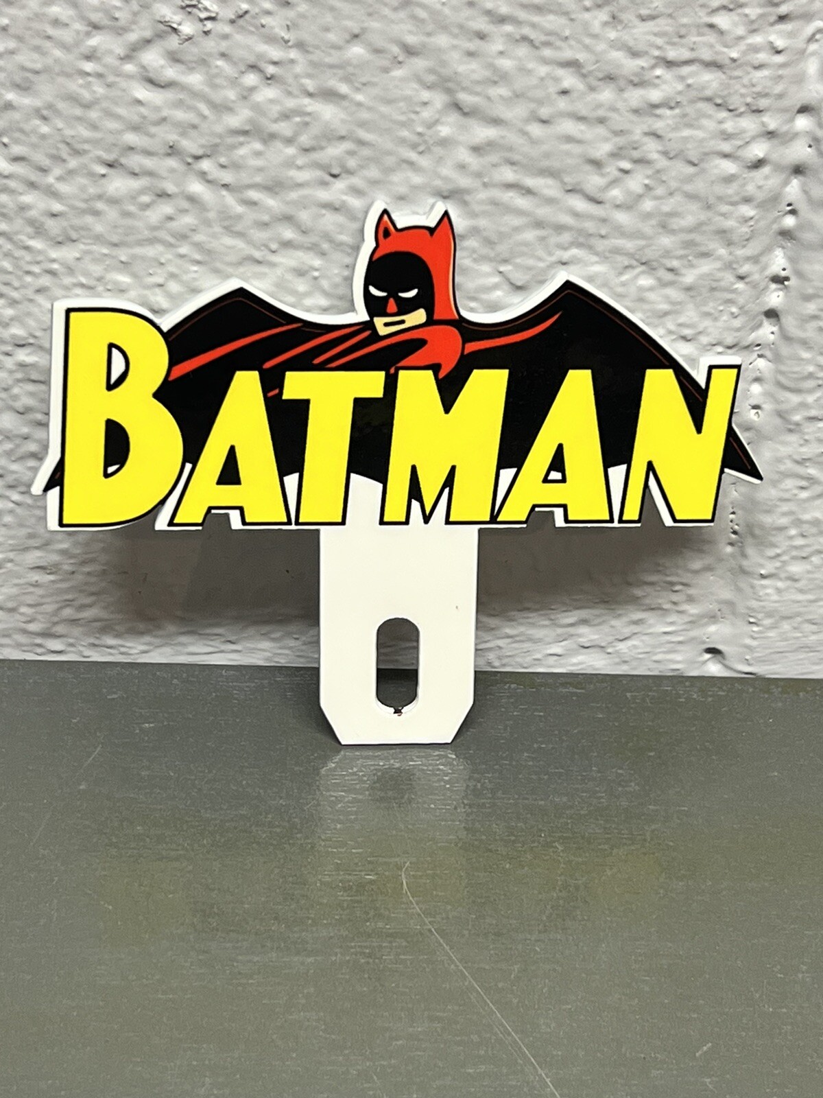 BATMAN Metal Plate Topper Super Hero Action Comic Cartoons Masked Crusader Gas