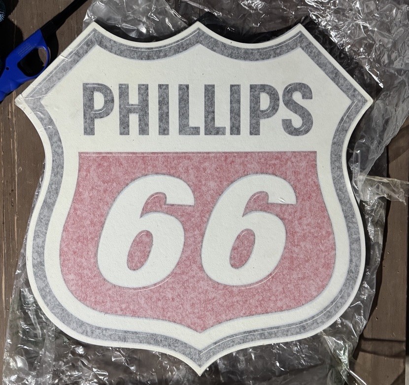 Phillips 66 Shield Gas & Oil Advertising Sign NOS