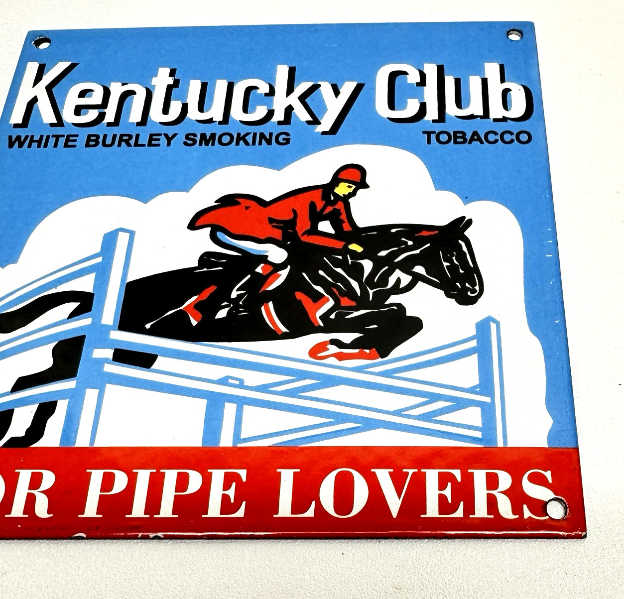 Kentucky Club “For Pipe Lovers” – Vintage Porcelain Sign – Tobacciana