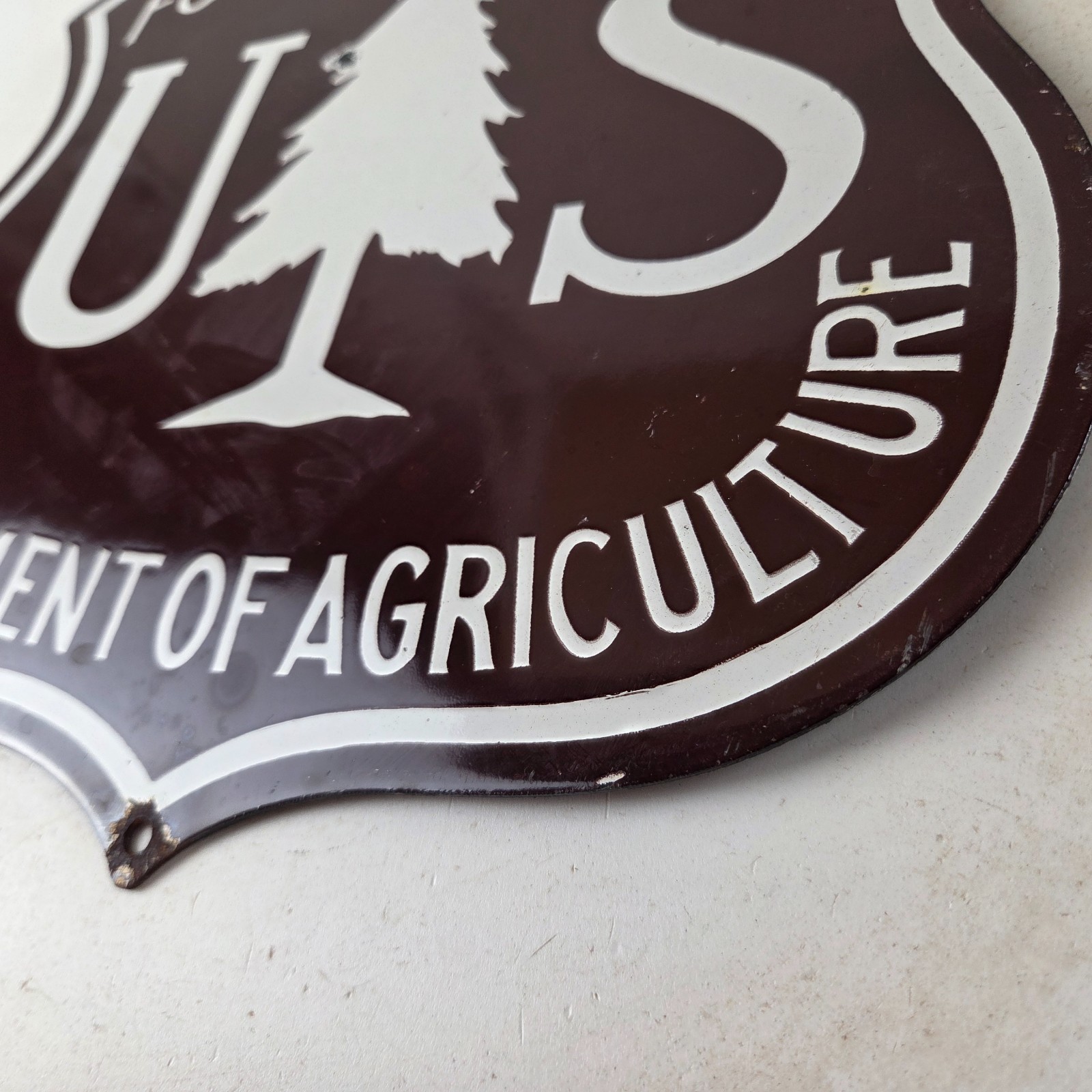 Vintage Forest Service Sign – Agricultural National Park Porcelain Gas Pump Sign