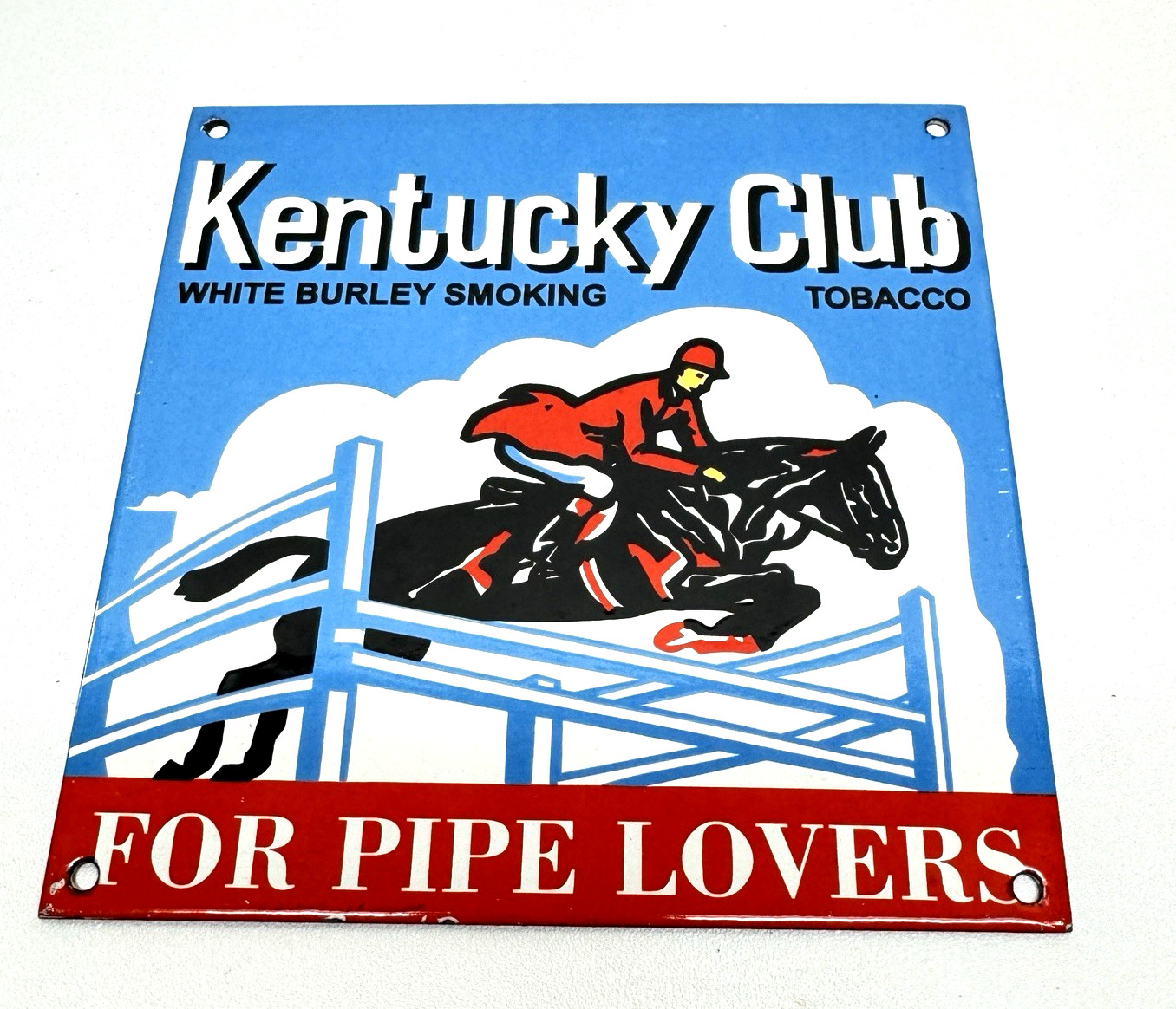Kentucky Club “For Pipe Lovers” – Vintage Porcelain Sign – Tobacciana