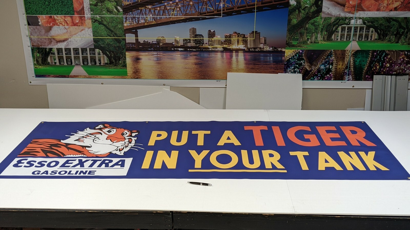 LAST ONE Esso Vintage Style TIGER IN YOUR TANK Dealer Promo Banner Exxon