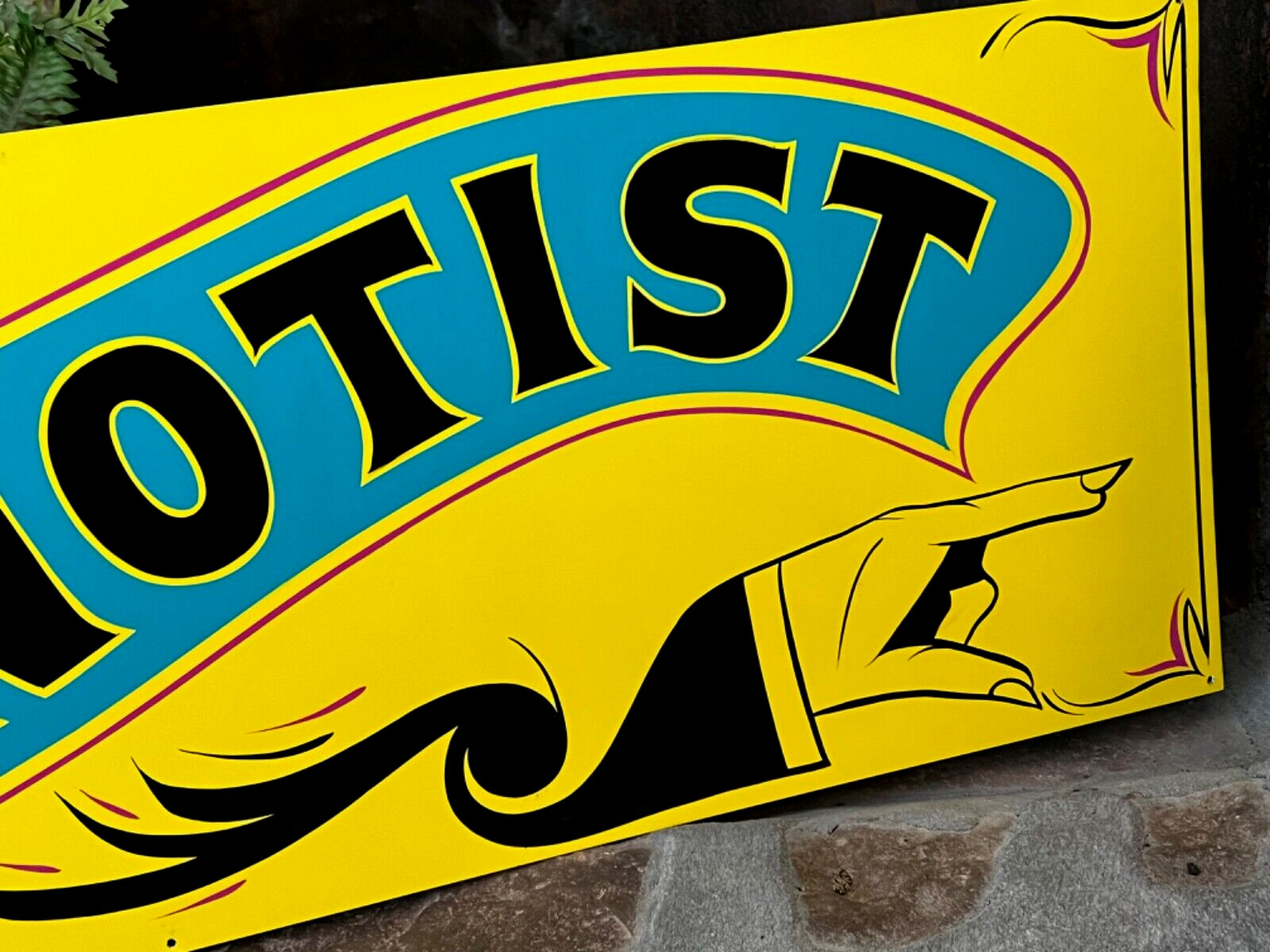36″ Vintage Carnival HYPNOTIST HYPNOSIS MAGIC Mystic FAIR Hand Painted Sign Art