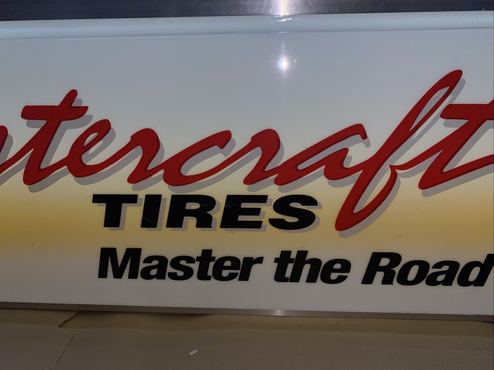 Mastercraft Tires 3’ Ft Double Sided Dealer Sign Lighted Nice. Check It Out
