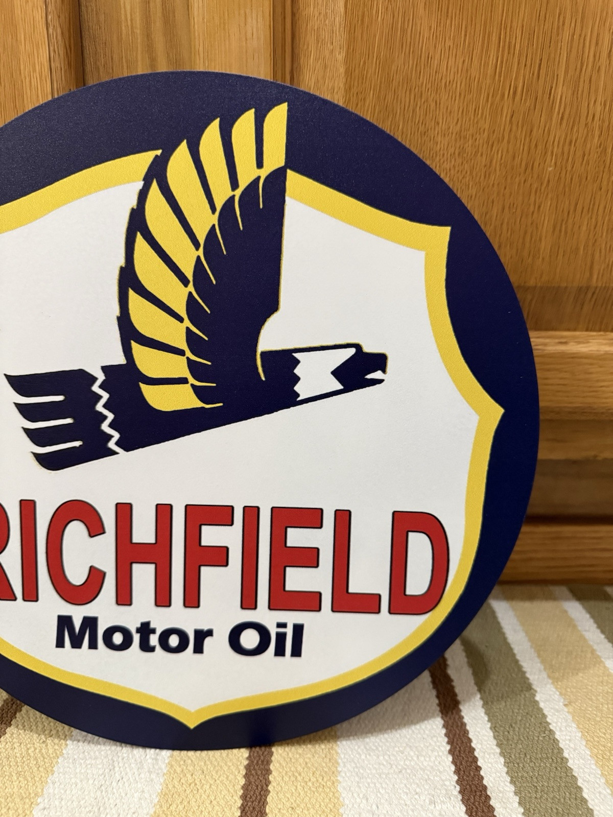 Richfield Motor Oil Flange Sign Sold Here Doubled Sided Vintage Style Wall Decor
